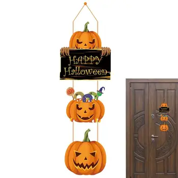 Дверная вешалка в виде тыквы, вывески в виде тыквы на Хэллоуин, Многоразовая вешалка в виде тыквы на Хэллоуин, входная дверь, настенная вывеска в виде Хэллоуина для