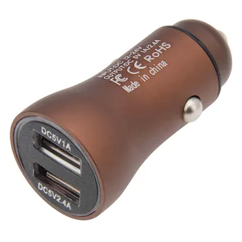 Двойное USB автомобильное зарядное устройство для телефона 5V 2.4A USB Со светодиодной подсветкой Прикуриватель Водонепроницаемый Зарядное устройство 12V Аксессуары 100 шт./лот