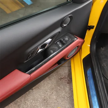 Для Toyota GR Supra MK5 A90 2019-22, Кнопка подъема оконного стекла автомобиля из настоящего углеродного волокна, Наклейка с отделкой рамки, аксессуары для интерьера