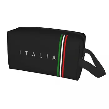 Дорожная сумка для туалетных принадлежностей с флагом Италии Kawaii Италия Катар Косметический органайзер для макияжа для женщин Коробка для хранения косметики Dopp Kit Box