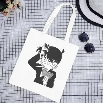 Женская сумка для покупок с двойным принтом, белые Эко повседневные сумки для покупок в стиле аниме 
