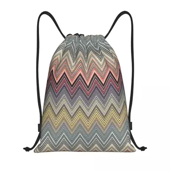 Изготовленная на Заказ пастельная домашняя сумка с зигзагообразным шнурком Мужская Женская Легкая Камуфляжная сумка для хранения в богемном спортивном зале