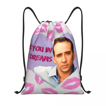 Изготовленные на заказ сумки-рюкзаки Nicolas Cage на шнурке для женщин и мужчин, легкие спортивные рюкзаки для спортзала, сумки для покупок