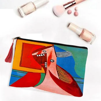 Косметички с граффити Пикассо, женская косметичка с абстрактным художественным принтом, повседневная портативная косметичка для туалетных принадлежностей, боковая сумка для дам