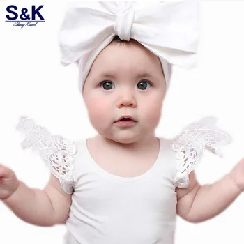 Летние кружевные лоскутки для новорожденных девочек 2022 года, хлопковые детские футболки 7 цветов, топы, одежда для малышей XC-040