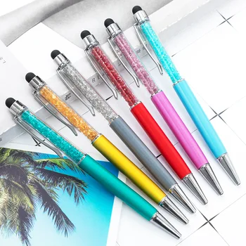 Металлическая шариковая ручка 26шт, хрустальные шариковые ручки, алмазная конденсаторная ручка, рекламная ручка, многоцветная шариковая ручка Оптом