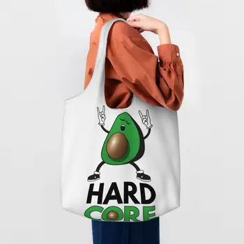 Многоразовая Хозяйственная Сумка Hard Core - Avocado Pun, Женская Холщовая сумка-Тоут на плечо, Прочные Фруктовые Веганские Сумки Для Покупок, Сумки Для покупок