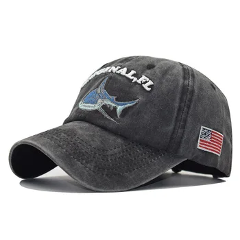 Мужская бейсболка Snapback Denim Хлопчатобумажная кепка с вышивкой Shark Denim Cap Мужские женские спортивные кепки Gorros Женская летняя солнцезащитная шляпа