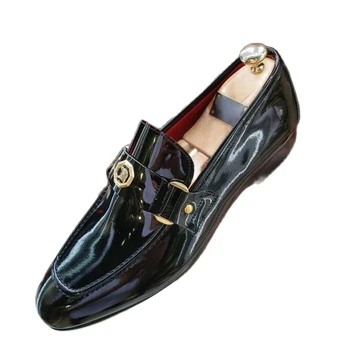 Мужская обувь из высококачественной Искусственной кожи, Новая Модная Стильная Дизайнерская обувь без застежки, Повседневная Официальная Базовая обувь, Zapatos De Hombre HG021