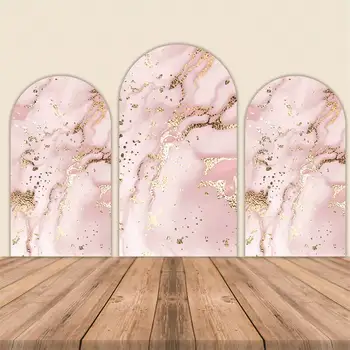 Настенные покрытия из розового мрамора Chiara Arch для леди Фон для дня рождения Невесты Свадебный душ Арочный фон для свадебной вечеринки
