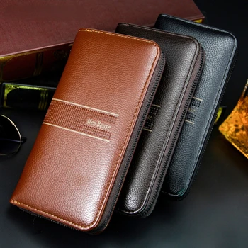 Новый Корейский мужской длинный кошелек, большая вместительная сумка из искусственной кожи, модный кошелек на молнии, сумка для мобильного телефона, многопозиционная сумка для карт