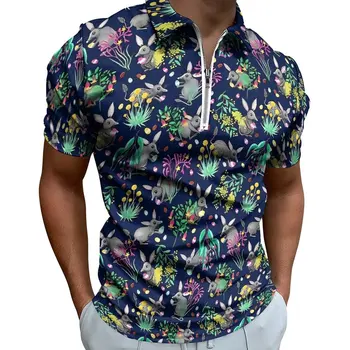 Повседневные футболки на День Австралийской Пасхи, рубашки поло с цветочным принтом, крутая рубашка на молнии, Мужская графическая одежда больших размеров 5XL 6XL