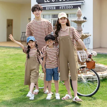 Подходящие семейные наряды, летние хлопчатобумажные футболки и шорты для мамы, дочери, папы и сына, семейный наряд для отдыха на пляже
