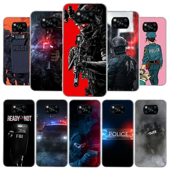 Полицейский Спецназ ФБР Чехол Для Телефона Xiaomi Mi 12X 11i 12 11 10 9 8 Lite 13 9T 10T 11T 12T Pro 5X 6X Ultra 5G Luxury Coque