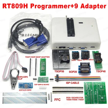 Программатор RT809H NAND EMMC С 9 Адаптерами Лучшие Инструменты Для Ремонта ТЕЛЕВИЗОРА/ Авто/ Компьютера Лучше, чем T56 / TL866ii Plus /RT809F