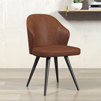Роскошный обеденный стул Nordic для кухни Мебель для дома Современный простой письменный стул с одинарной спинкой из кованого железа Повседневный стул для макияжа