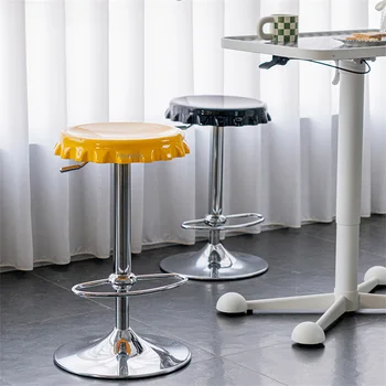 Скандинавские креативные пивные крышки Барные стулья для кухонной мебели Современный легкий Роскошный подъемный стул для кафе Домашний барный стул с высокими ножками