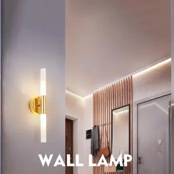 Современная металлическая трубка, светодиодные настенные светильники для спальни, фойе, умывальная комната, гостиная, туалет, ванная комната, настенный светильник