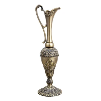 Текстурная ваза из цинкового сплава, креативный европейский ретро обеденный стол, цветочные изделия из металла, украшения для дома, орнаменты