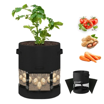 Тканевый мешок-контейнер для выращивания картофеля в саду емкостью 10 галлонов, мешок для выращивания семян растений, цветочные горшки, инструмент для плантатора овощей с ручкой