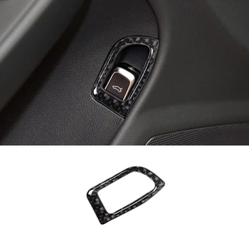 Углепластиковая Внутренняя Дверь Багажника Кнопка Включения Рамки Украшения Крышки Накладка Для Audi A4 B8 2009-2016 LHD Стайлинг Автомобиля