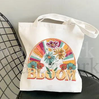 Холщовые сумки с цветочным рисунком Lily Bloom, Эстетичная Сумка для покупок, Органическая Женская сумка для покупок, Многоразовый Свадебный подарок, Винтажные сумки