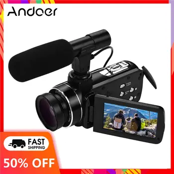 Цифровая Видеокамера Andoer 4K Профессиональная Видеокамера Портативная Видеокамера с Датчиком DV CMOS с Широкоугольным Объективом 0.45X видеокамера